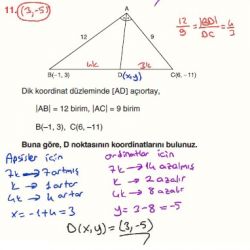Acil matematik geometri soru bankası noktanın analitiği A2 çözümleri